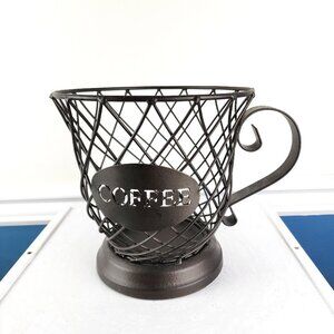 Boston Warehouse Coffee Mug Kup Keeper Metal Storage Basket